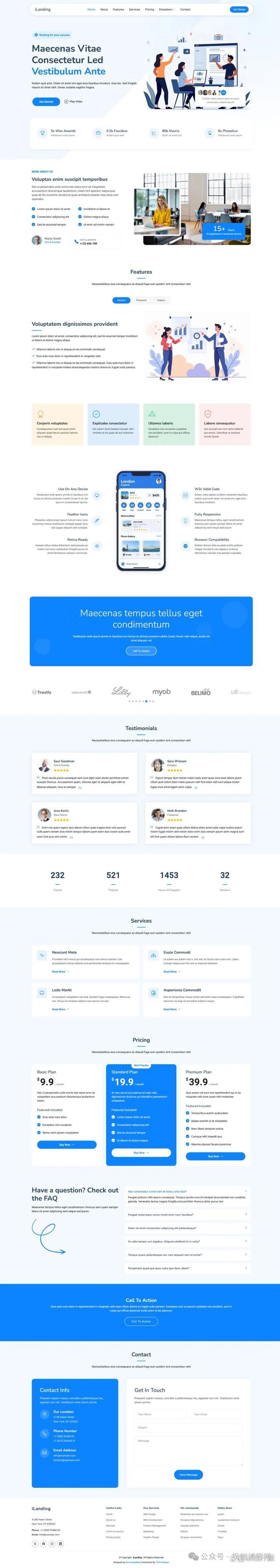iLanding – 免费可商用 Bootstrap 5 响应式企业模板 -2